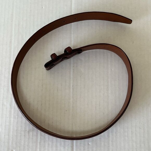 Elizabeth Rand New York Brown Genuine Lizard Belt Strap Sz M No Buckle USA Made main image 11